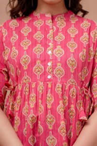 Ausuda Women Pure Cotton Printed Peplum Top | Casual Ethnic Cotton Tunic for Women