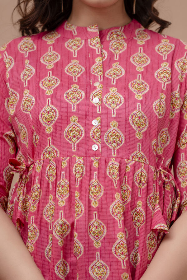 Ausuda Women Pure Cotton Printed Peplum Top | Casual Ethnic Cotton Tunic for Women